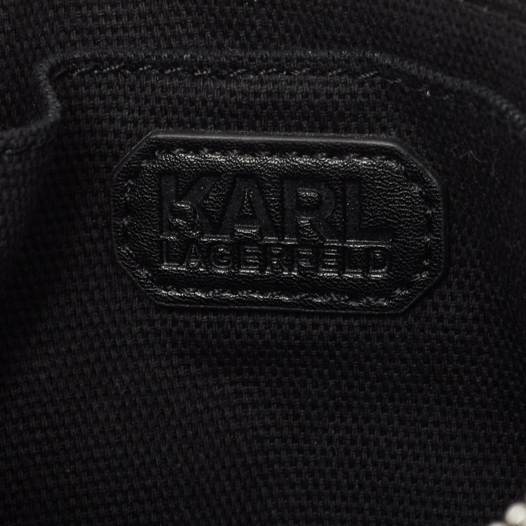 Pre Owned Karl Lagerfeld Black/Iridescent PVC and Leather Kalifornia 2 in 1 Bag