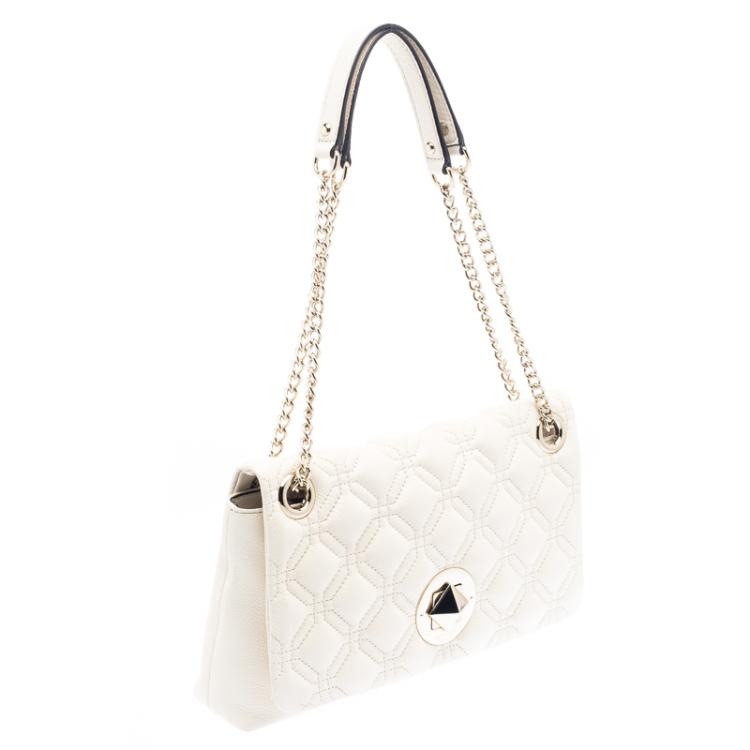 Pre Owned Kate Spade Cream Quilted Leather Astor Court Cynthia Shoulder Bag