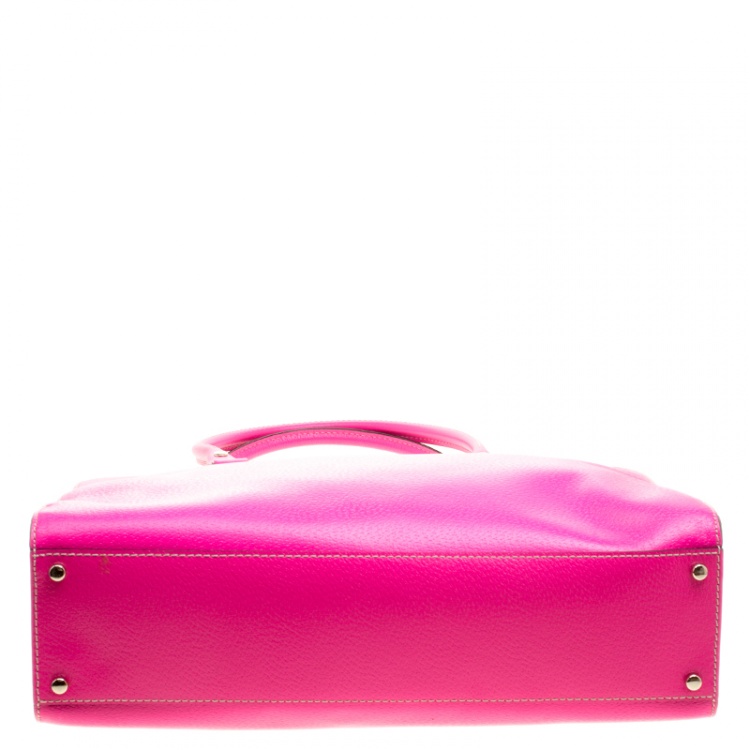 Pre Owned Kate Spade Pink Leather Wellesley Kory Work Tote