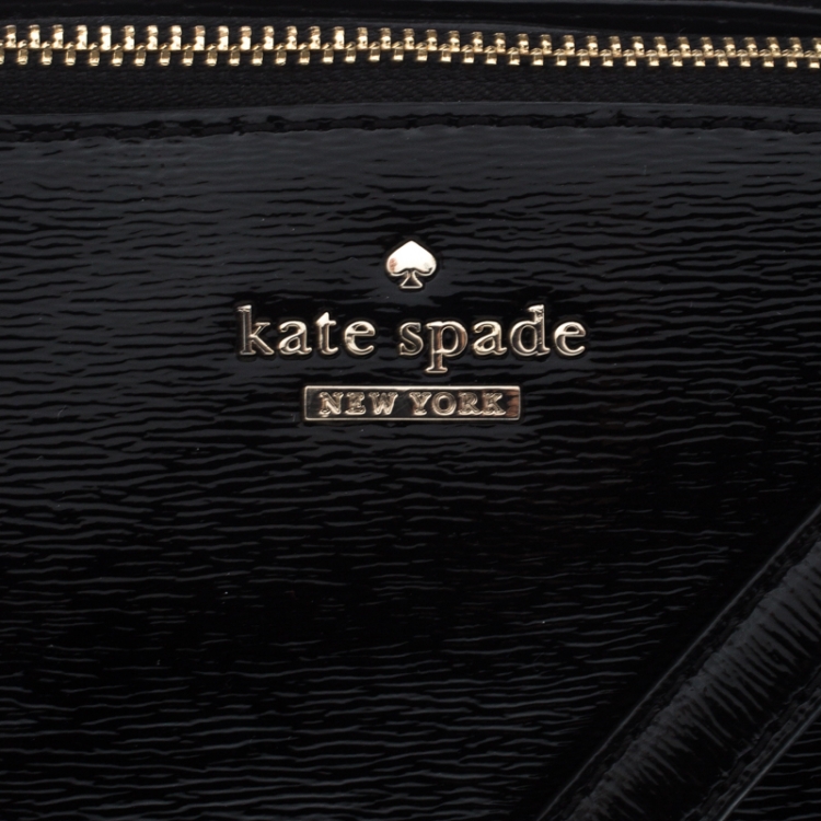 Pre Owned Kate Spade Black Patent Leather Crossbody Bag