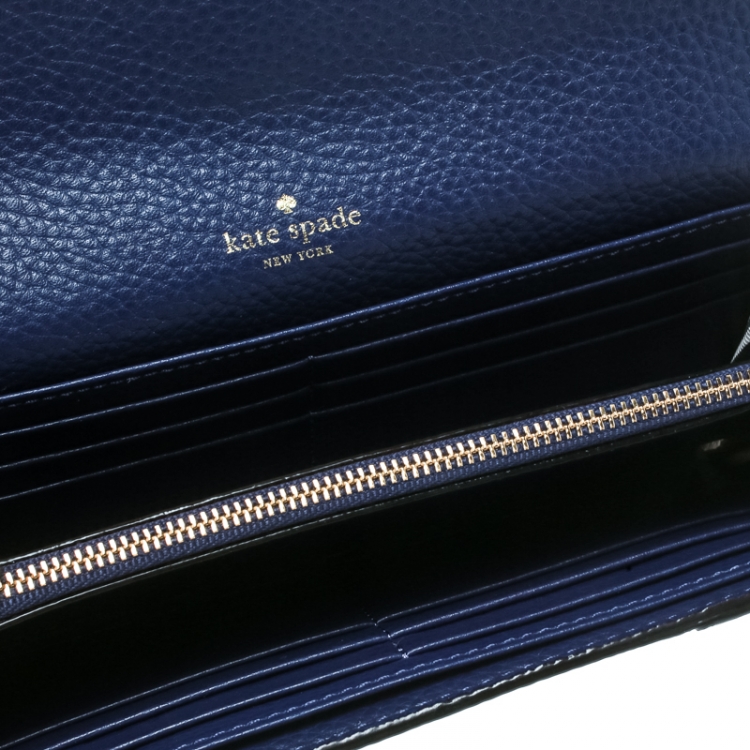 Pre Owned Kate Spade Tricolor Leather Flap Continental Wallet