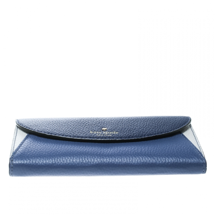 Pre Owned Kate Spade Tricolor Leather Flap Continental Wallet