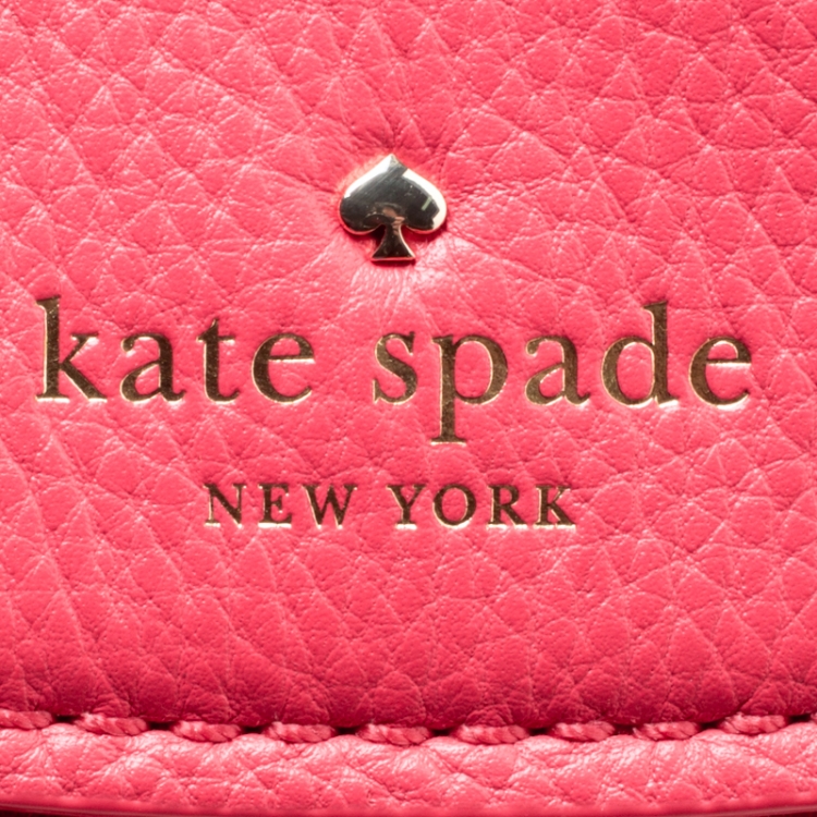 Pre Owned Kate Spade Red/Pink Leather Cobble Hill Adrien Top Handle Bag