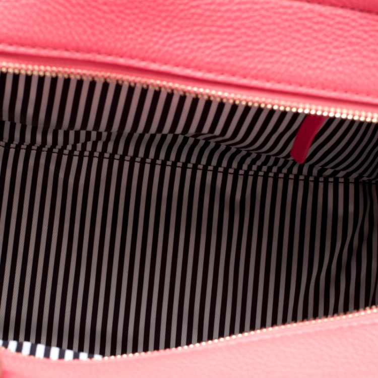 Pre Owned Kate Spade Red/Pink Leather Cobble Hill Adrien Top Handle Bag