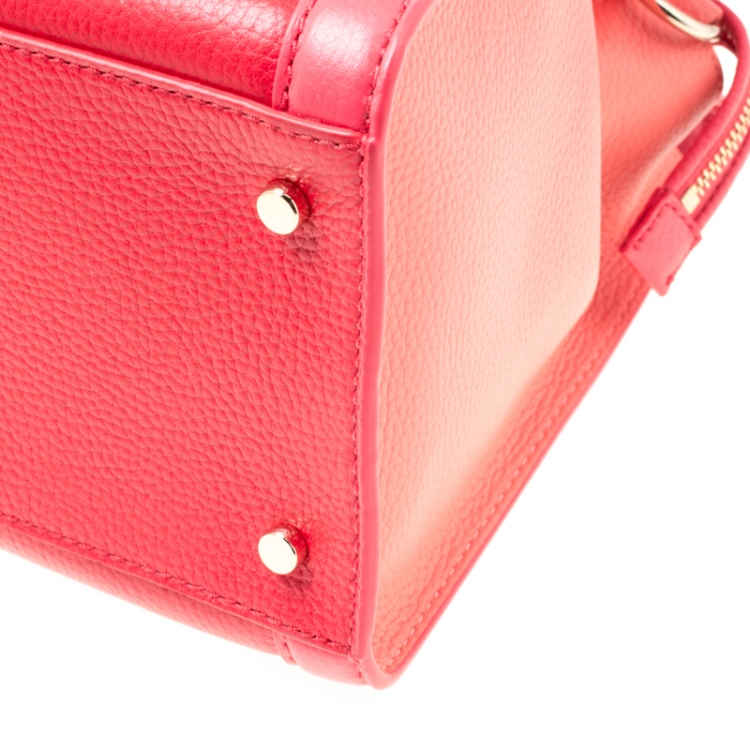 Pre Owned Kate Spade Red/Pink Leather Cobble Hill Adrien Top Handle Bag