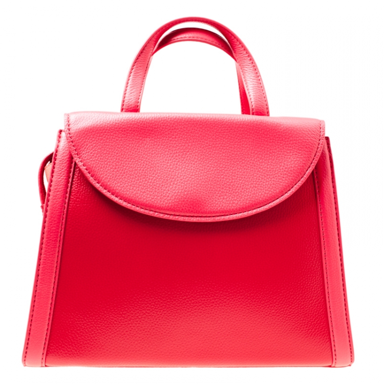 Pre Owned Kate Spade Red/Pink Leather Cobble Hill Adrien Top Handle Bag