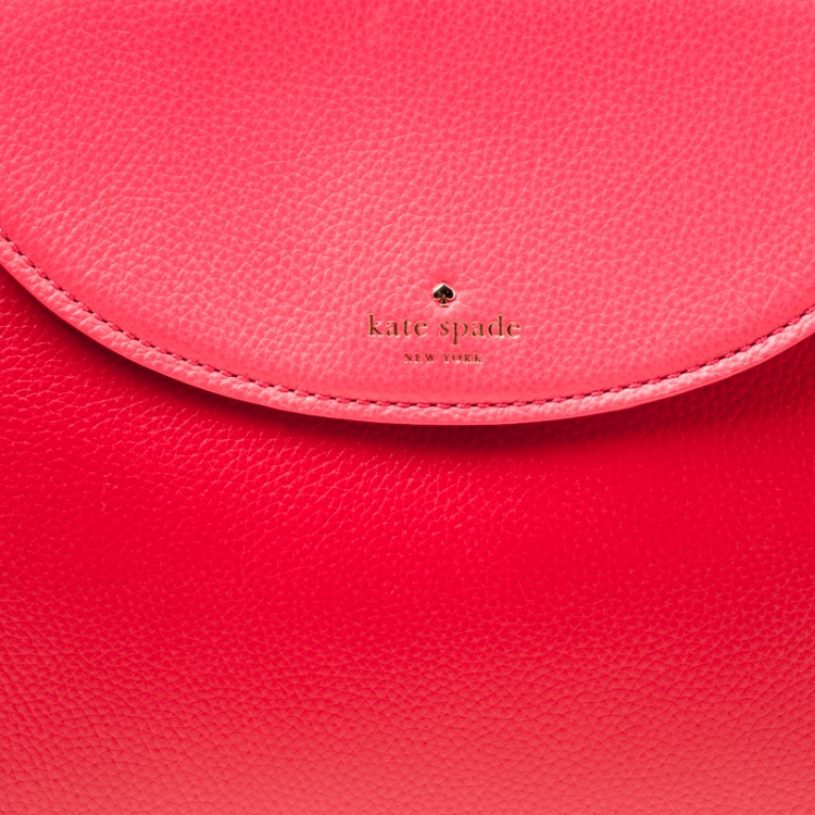 Pre Owned Kate Spade Red/Pink Leather Cobble Hill Adrien Top Handle Bag