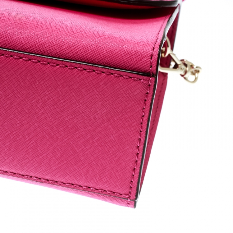 Pre Owned Kate Spade Pink Leather Mini Nora Top Handle Bag