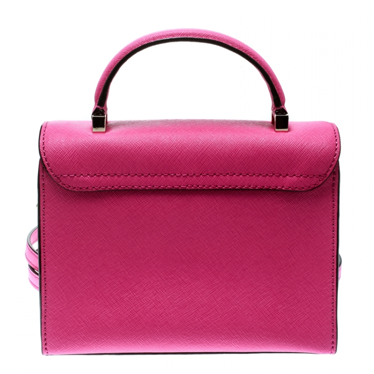 Pre Owned Kate Spade Pink Leather Mini Nora Top Handle Bag