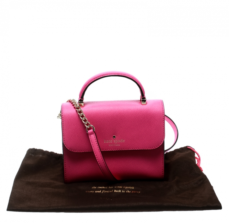 Pre Owned Kate Spade Pink Leather Mini Nora Top Handle Bag