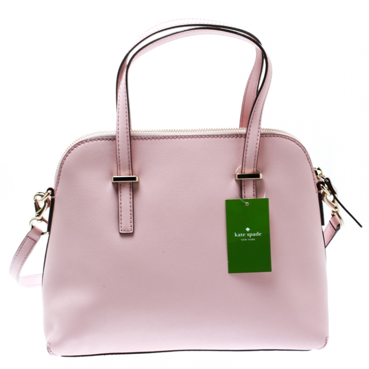 Pre Owned Kate Spade Pink Leather Cedar Street Maise Top Handle Bag