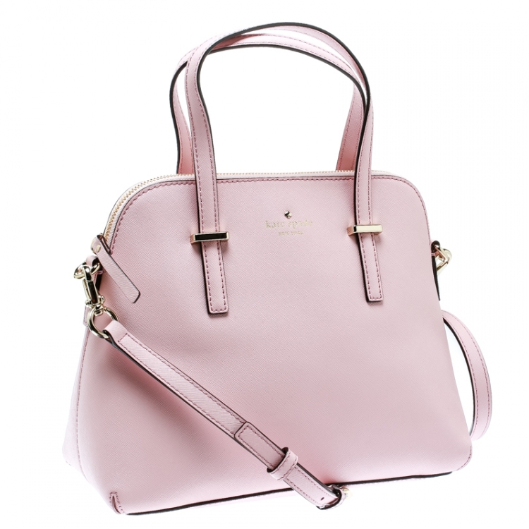 Pre Owned Kate Spade Pink Leather Cedar Street Maise Top Handle Bag
