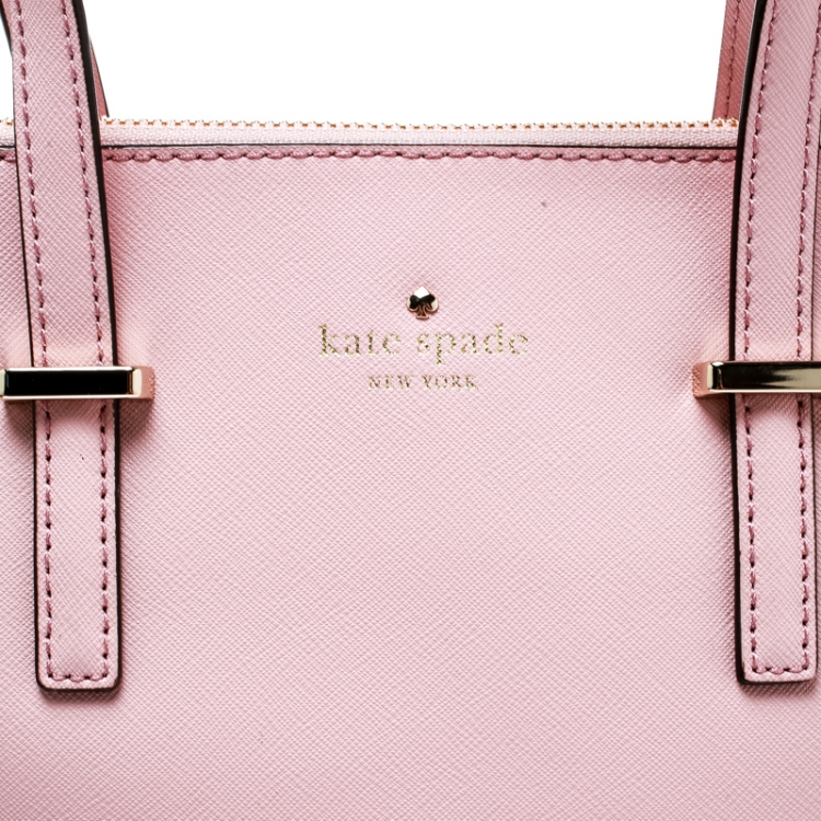 Pre Owned Kate Spade Pink Leather Cedar Street Maise Top Handle Bag