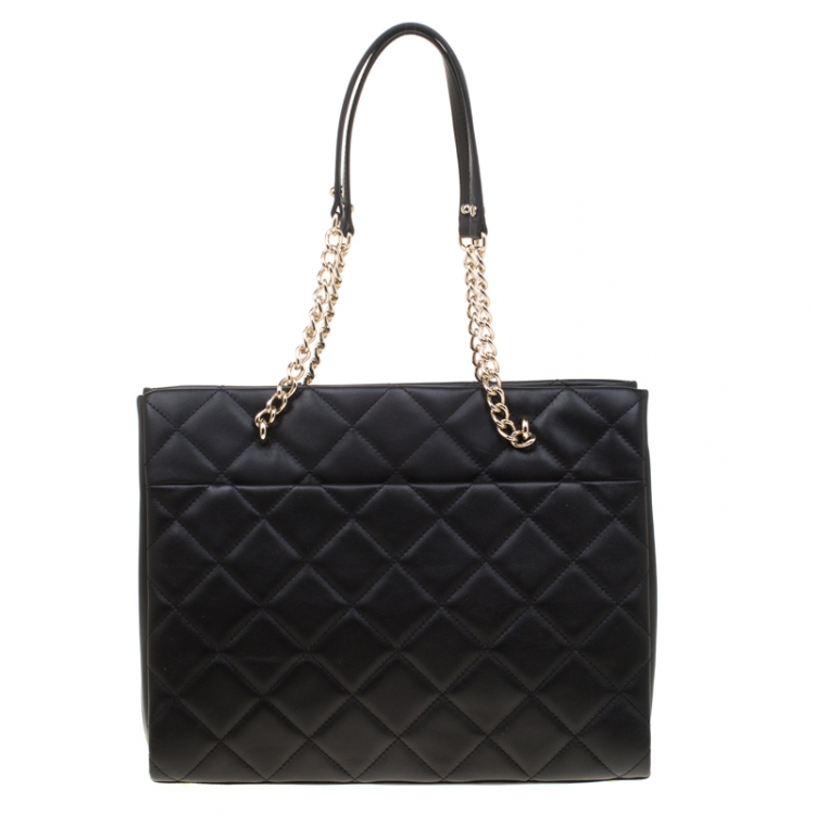 Pre Owned Kate Spade Black Quilted Leather Emerson Place Phoebe Tote