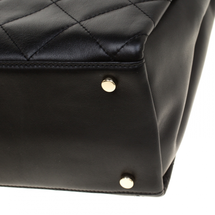 Pre Owned Kate Spade Black Quilted Leather Emerson Place Phoebe Tote