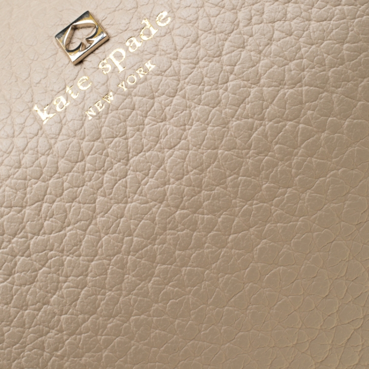 Pre Owned Kate Spade Beige/Yellow Leather Southport Avenue Hobo