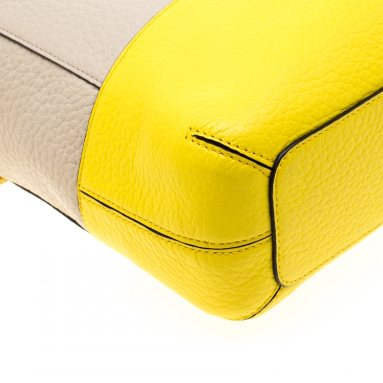 Pre Owned Kate Spade Beige/Yellow Leather Southport Avenue Hobo