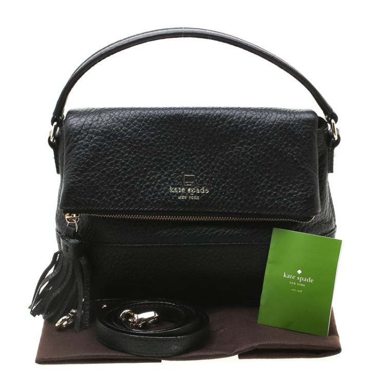 Pre Owned Kate Spade Black Leather Mini Carmen Southport Avenue Crossbody Bag