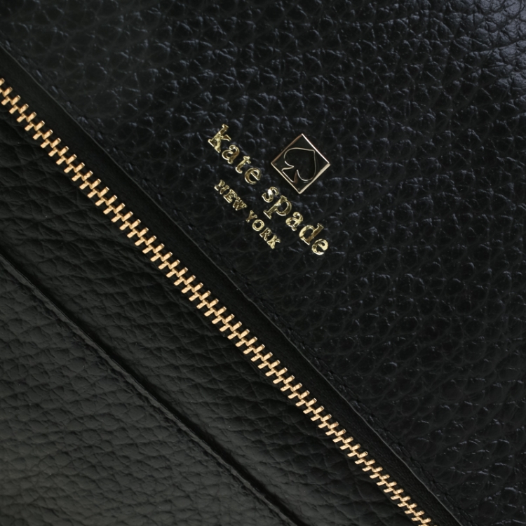 Pre Owned Kate Spade Black Leather Mini Carmen Southport Avenue Crossbody Bag