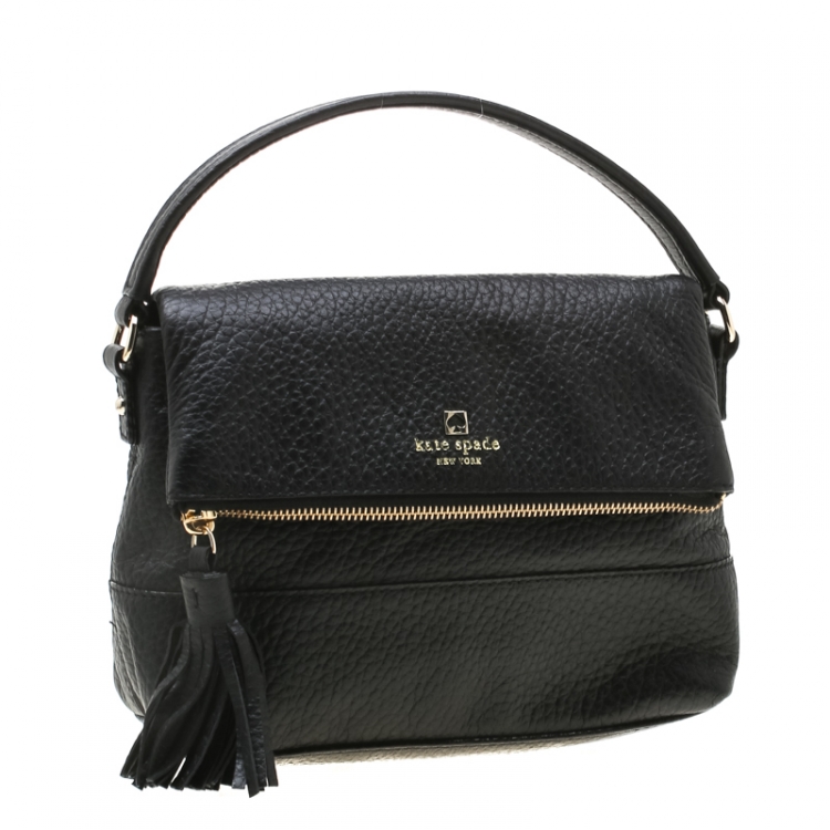 Pre Owned Kate Spade Black Leather Mini Carmen Southport Avenue Crossbody Bag