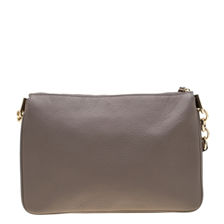 Pre Owned Kate Spade Grey Leather Madelyne Larchmont Avenue Crossbody Bag