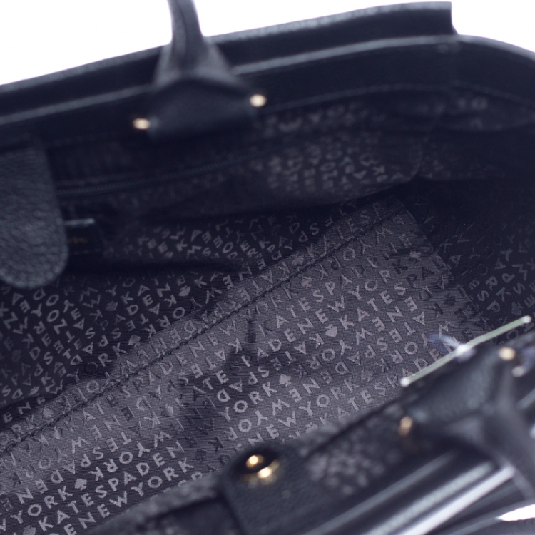 Pre Owned Kate Spade Black Leather Natala Avalon Place Tote   