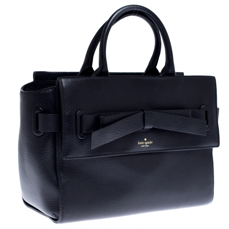 Pre Owned Kate Spade Black Leather Natala Avalon Place Tote   