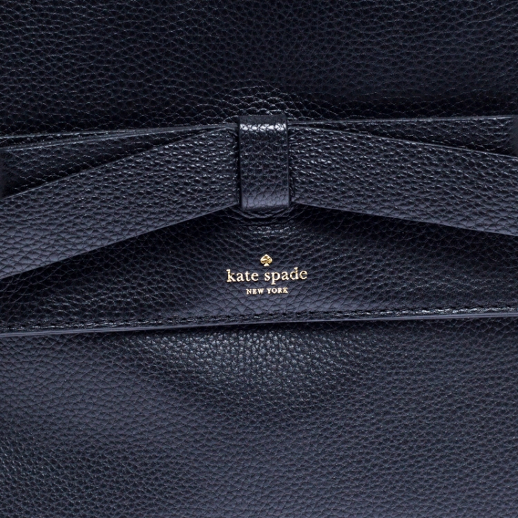 Pre Owned Kate Spade Black Leather Natala Avalon Place Tote   