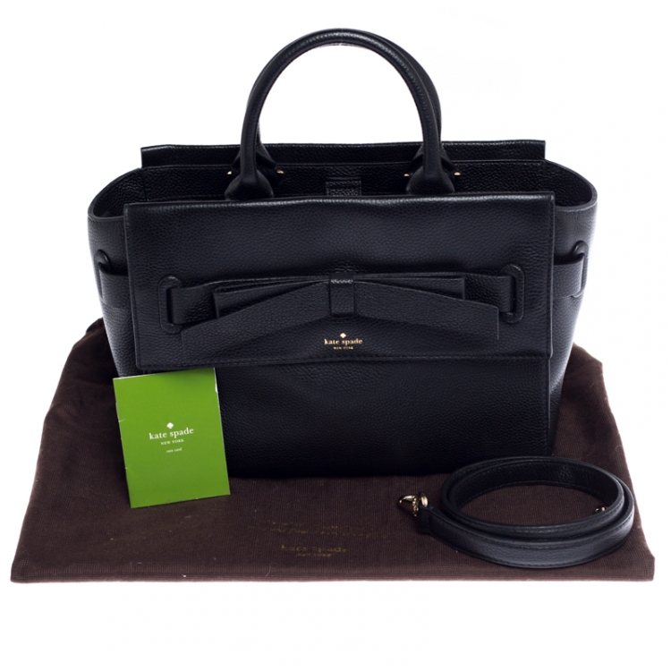 Pre Owned Kate Spade Black Leather Natala Avalon Place Tote   