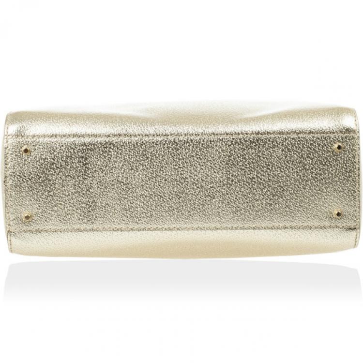 Pre Owned Kate Spade Gold Metallic Wellesley 'Quinn' Tote