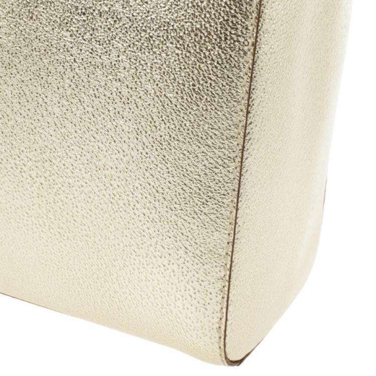 Pre Owned Kate Spade Gold Metallic Wellesley 'Quinn' Tote