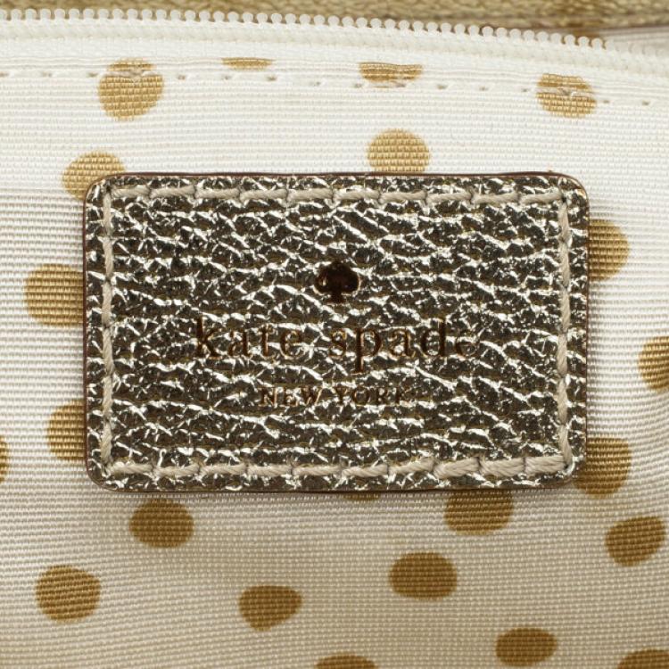 Pre Owned Kate Spade Gold Metallic Wellesley 'Quinn' Tote