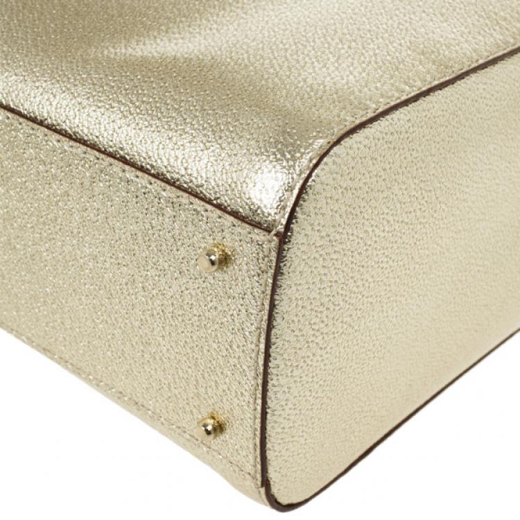 Pre Owned Kate Spade Gold Metallic Wellesley 'Quinn' Tote