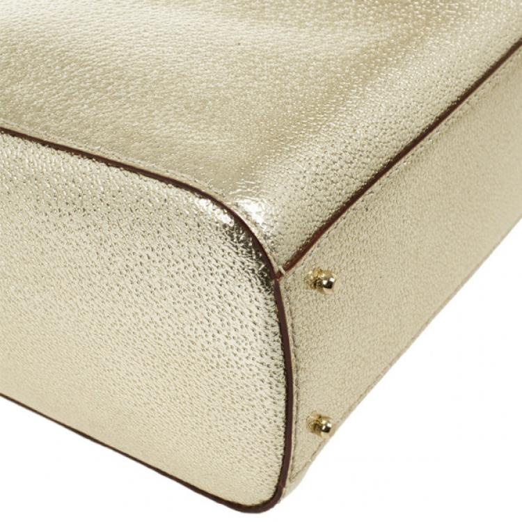 Pre Owned Kate Spade Gold Metallic Wellesley 'Quinn' Tote