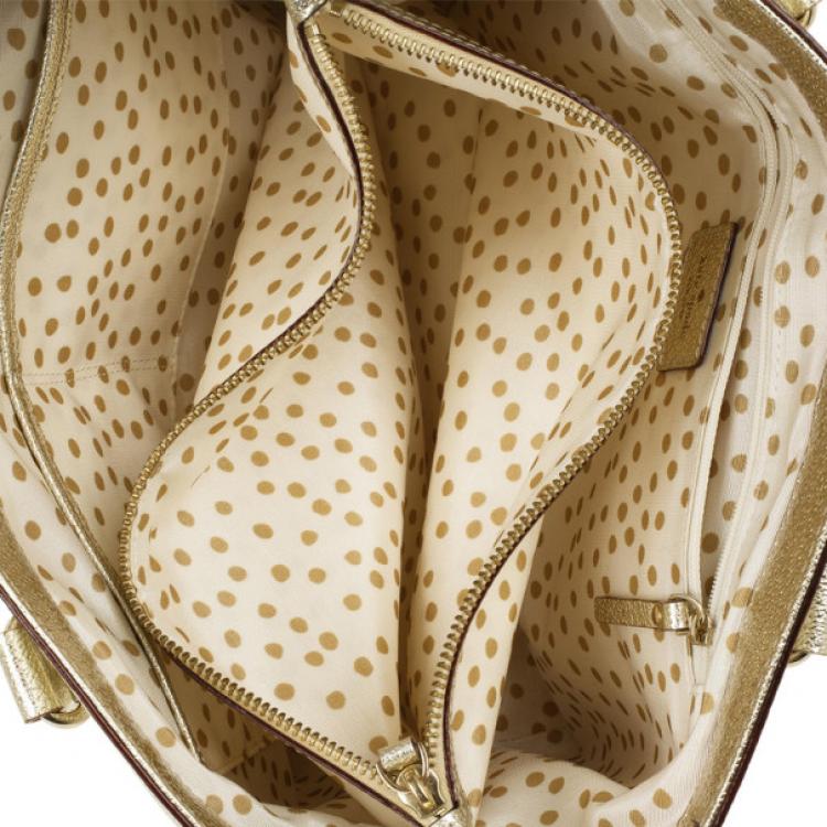 Pre Owned Kate Spade Gold Metallic Wellesley 'Quinn' Tote