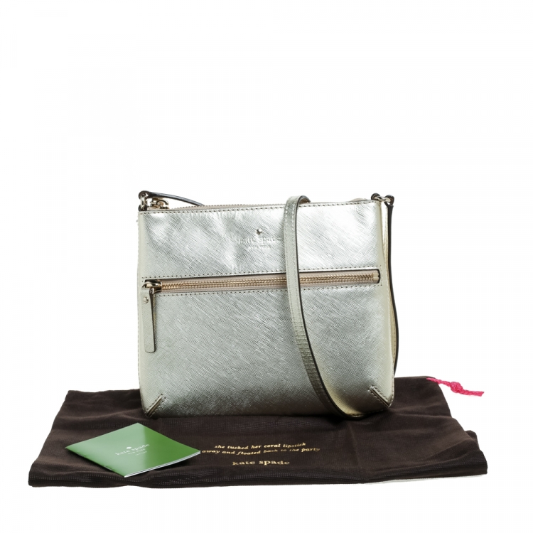 Pre Owned Kate Spade Gold Leather Tenley Cross Body Bag