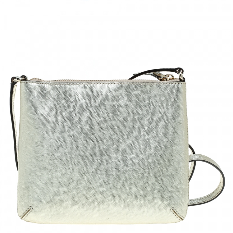 Pre Owned Kate Spade Gold Leather Tenley Cross Body Bag