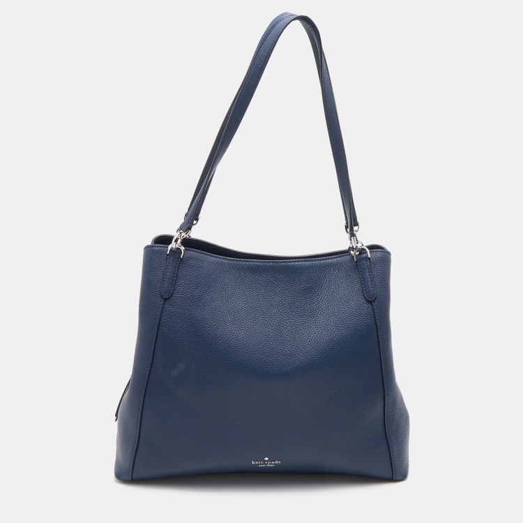 Kate Spade Navy Blue Leather Totes Bag 