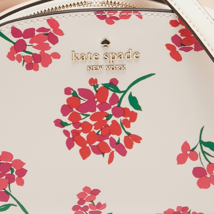 Pre Owned Kate Spade Multicolor Floral Print Leather Perry Dome Crossbody Bag