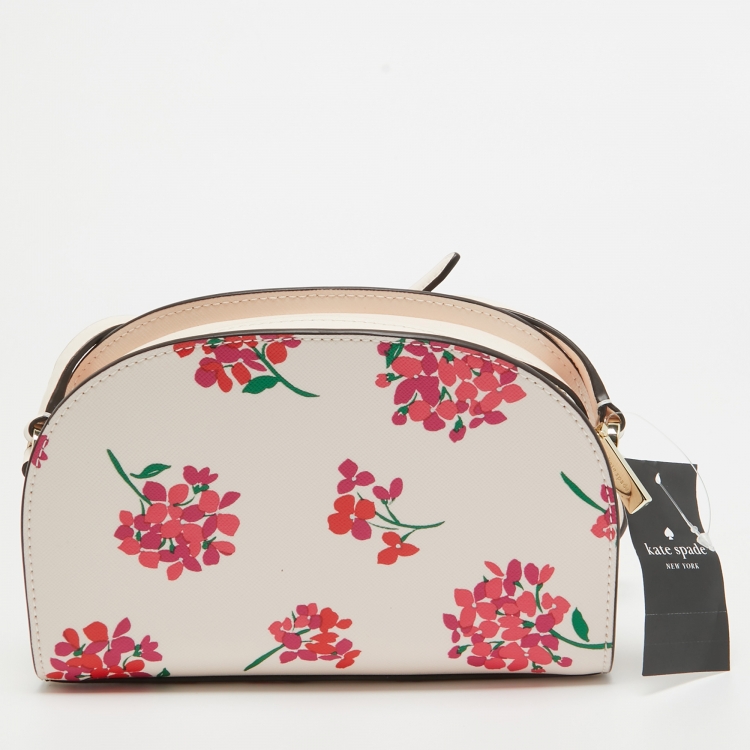 Pre Owned Kate Spade Multicolor Floral Print Leather Perry Dome Crossbody Bag