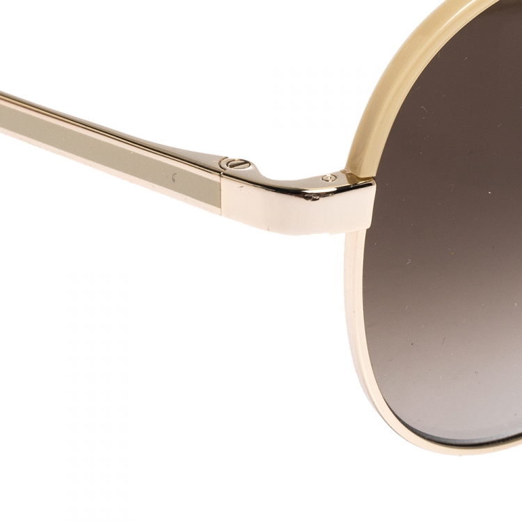 Pre Owned Kate Spade Gold/Brown Gradient Amarissa Aviator Sunglasses 