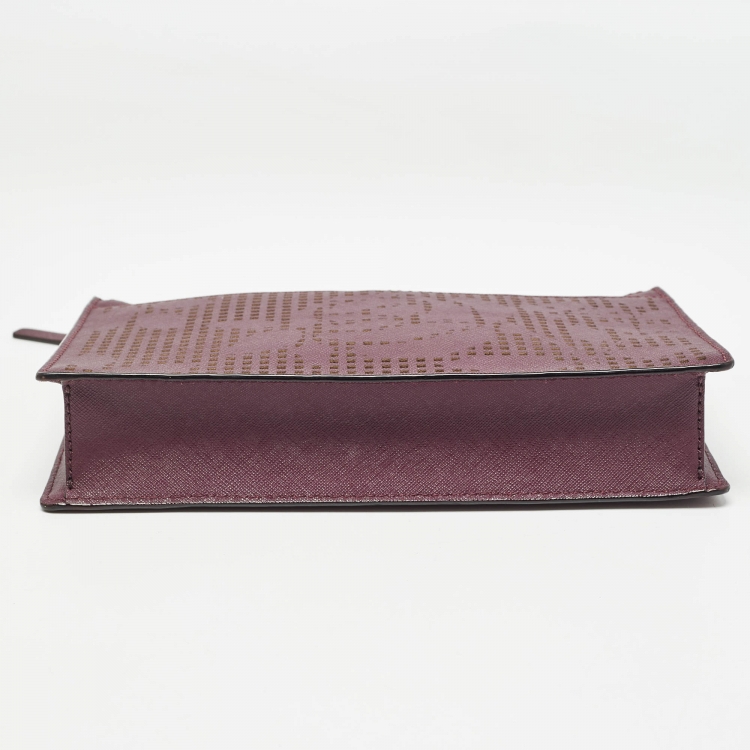 Pre Owned Kate Spade Purple Leather Cameron Street Clarise Crossbody Bag  