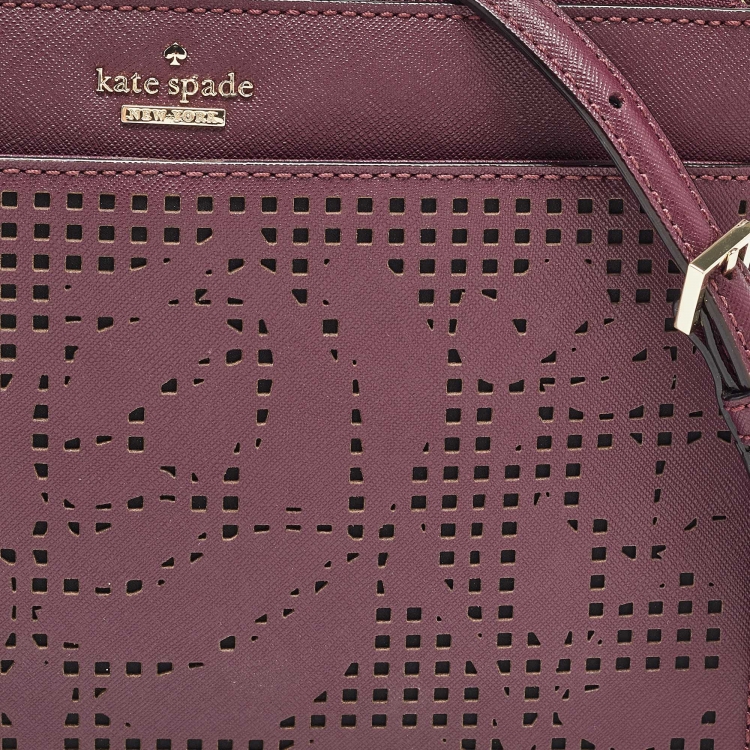 Pre Owned Kate Spade Purple Leather Cameron Street Clarise Crossbody Bag  