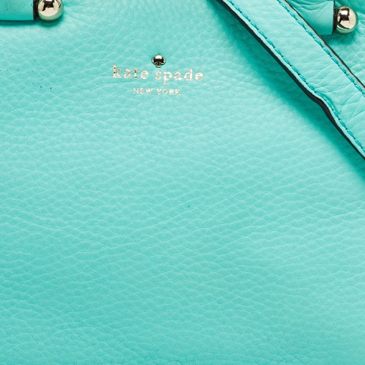 Pre Owned Kate Spade Blue Leather Mini Charles Street Audrey Satchel 