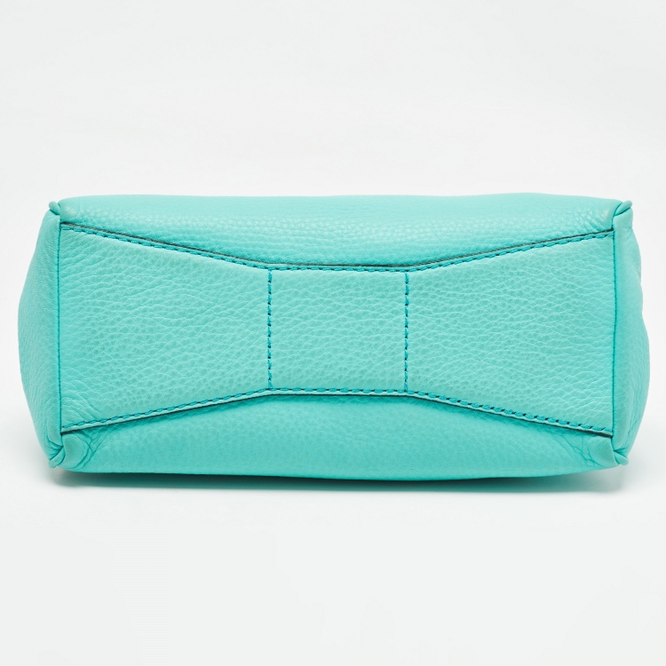 Pre Owned Kate Spade Blue Leather Mini Charles Street Audrey Satchel 