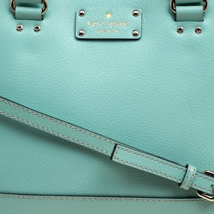 Pre Owned Kate Spade Mint Green Leather Wellesley Rachelle Shoulder Bag