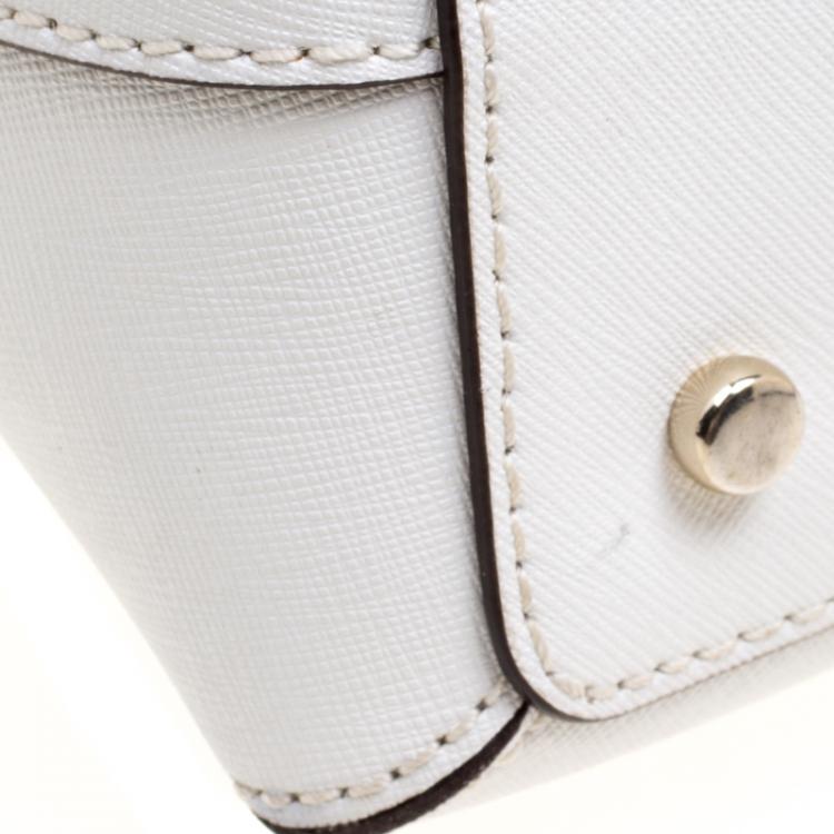 Pre Owned Kate Spade White Leather Cedar Street Maise Satchel