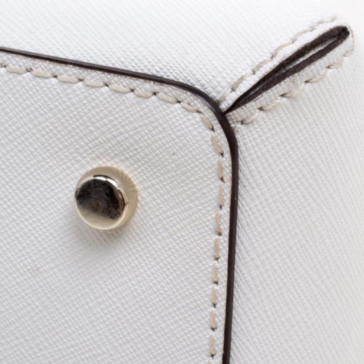 Pre Owned Kate Spade White Leather Cedar Street Maise Satchel