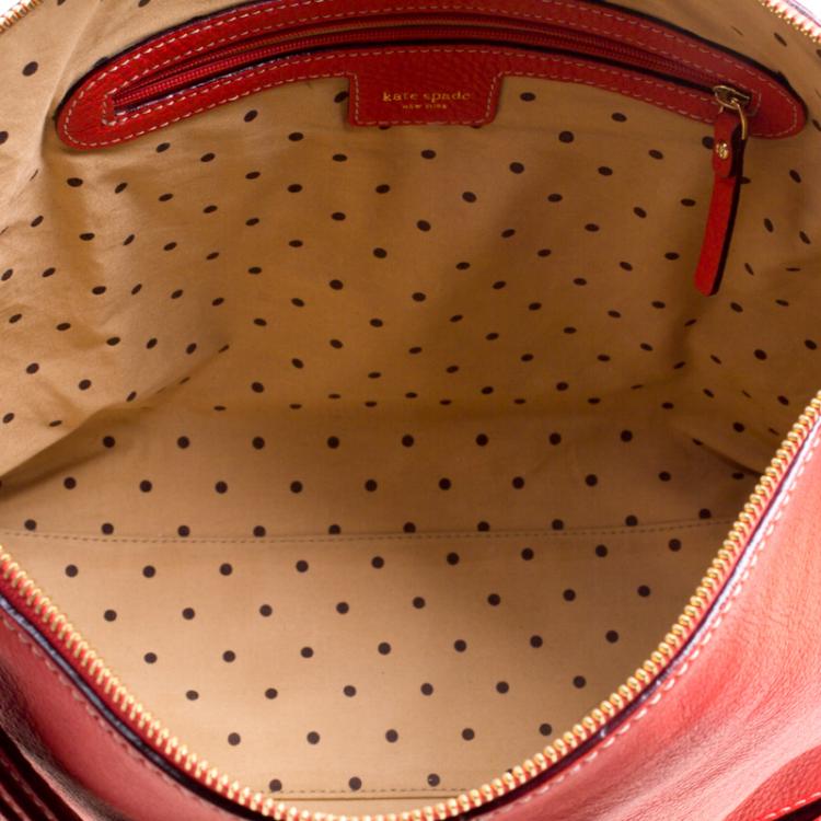 مملوكة مسبقًا Kate Spade Red Leather Fosters Crossing Serena Hobo