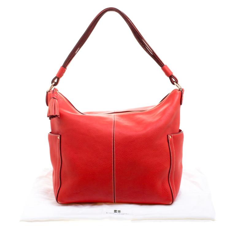 مملوكة مسبقًا Kate Spade Red Leather Fosters Crossing Serena Hobo